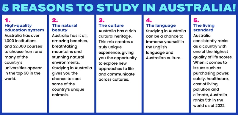 5 REASON TO STUDY IN AUStralia